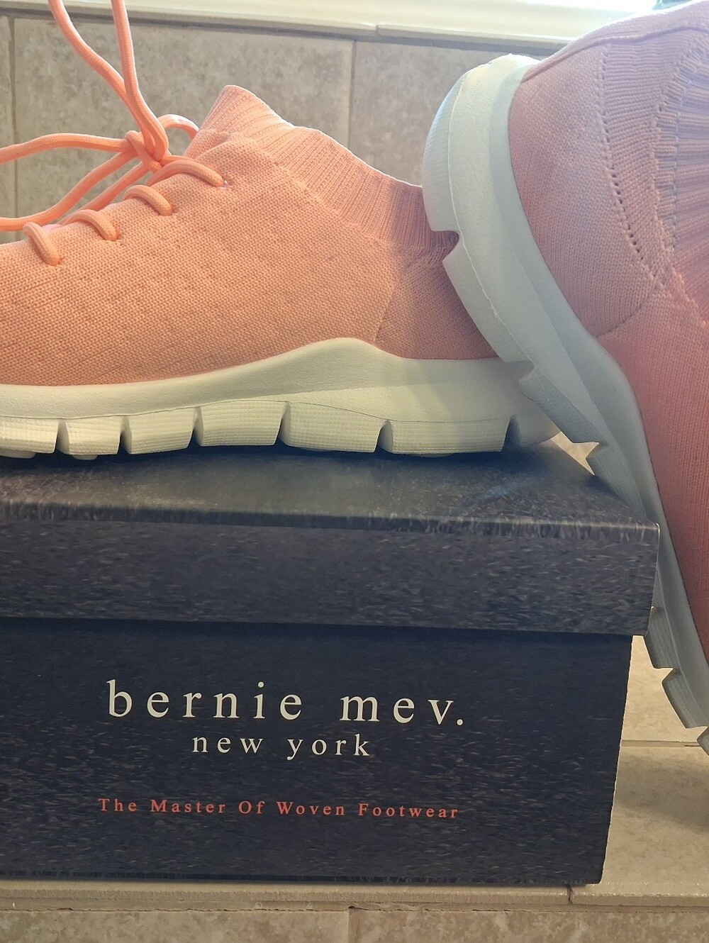bernie mev. Coral Knit Slip-On Sneaker with Cream Soles